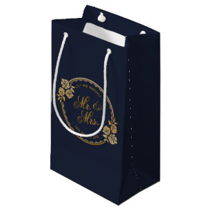 Bolsa De Regalo Pequeña Oro elegante personalizado casando el bolso del