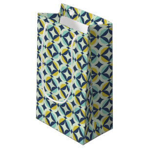 Bolsa De Regalo Pequeña Oro geométrico y modelo azul