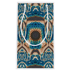 Bolsa De Regalo Pequeña Oro turquesa Sol Southwestern Art