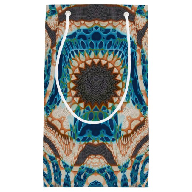 Bolsa De Regalo Pequeña Oro turquesa Sol Southwestern Art (Anverso)