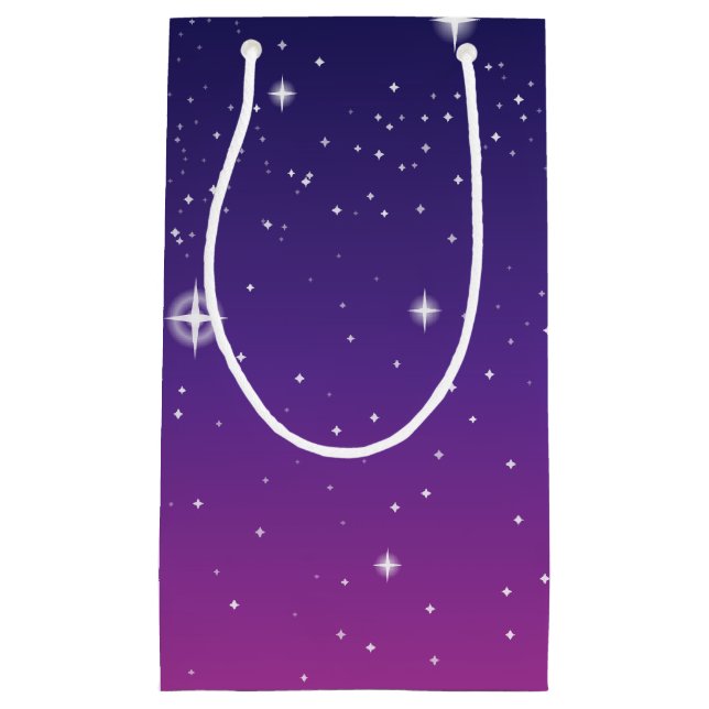 Bolsa De Regalo Pequeña Oscuro Purple Starry Night Sky (Anverso)