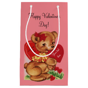 Bolsa De Regalo Pequeña Oso de la tarjeta del día de San Valentín del