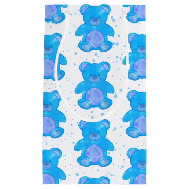 Bolsa De Regalo Pequeña Oso de peluche azul (Anverso)