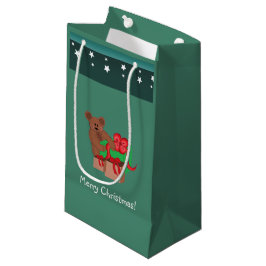 Bolsa De Regalo Pequeña Oso de peluche con regalos de Navidad