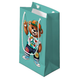 Bolsa De Regalo Pequeña Oso de peluche con traje tranquilo casual 1