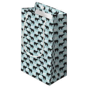 Bolsa De Regalo Pequeña Oso del bosque de invierno blanco negro