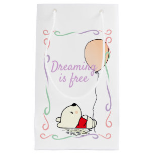 Bolsa De Regalo Pequeña Oso libre de sueños con globos