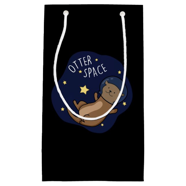 Bolsa De Regalo Pequeña Otter Space Funny Astronauta Otter Pun (Anverso)