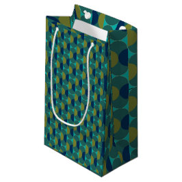 Bolsa De Regalo Pequeña Ovales y semicírculos retro turquesa
