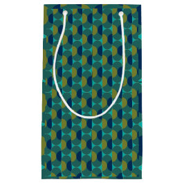 Bolsa De Regalo Pequeña Ovales y semicírculos retro turquesa