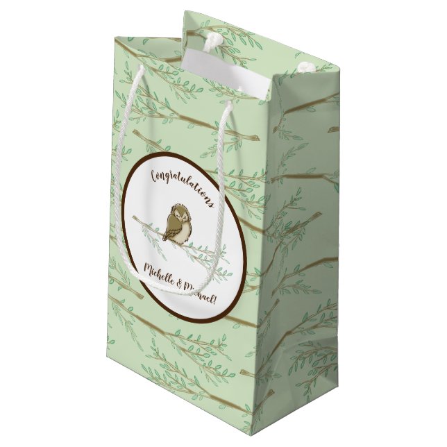 Bolsa De Regalo Pequeña Owl Woodland Animal Baby Shower (Angulo reverso)