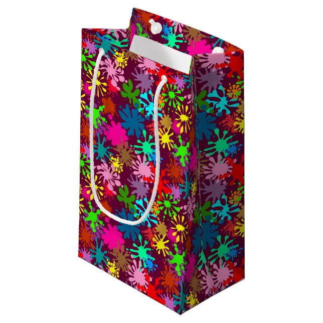 Bolsa De Regalo Pequeña Paint Splats Personalizable (Angulo Anverso)