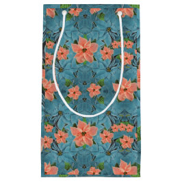 Bolsa De Regalo Pequeña Paintado Pastel suave Poinsettia vacaciones