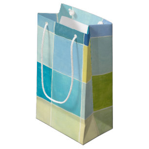 Bolsa De Regalo Pequeña Paisaje con los cuadrados Pixilated multicolores