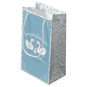 Bolsa De Regalo Pequeña Pájaro cisne de Baby Shower con co-Ed de la Corona