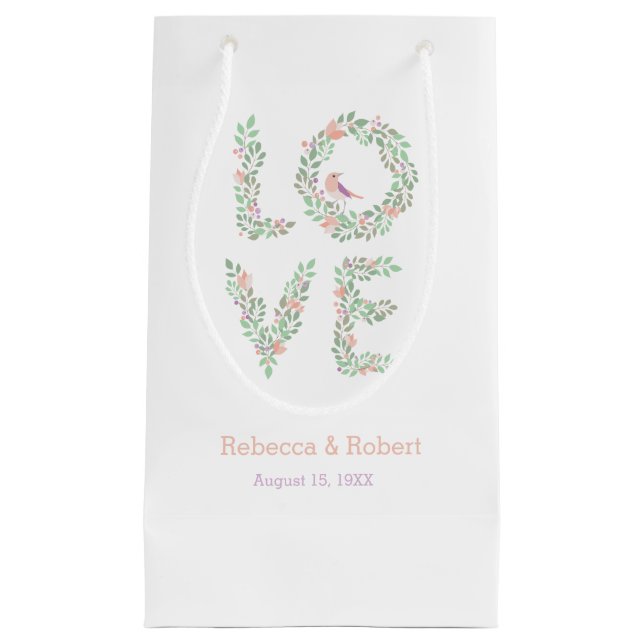 Bolsa De Regalo Pequeña Pájaros del amor botánicos (Anverso)