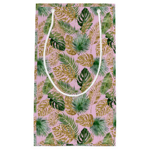 Bolsa De Regalo Pequeña Palm tropical moderna deja a Monstera Purpurina de
