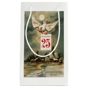 Bolsa De Regalo Pequeña Paloma del navidad del vintage