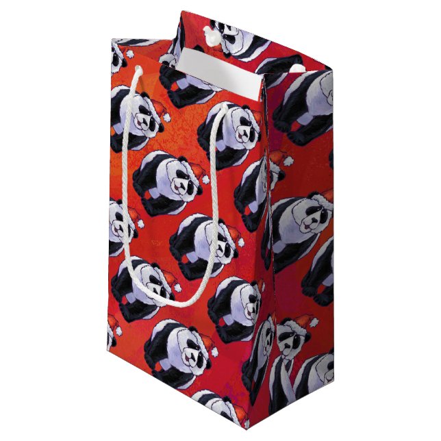Bolsa De Regalo Pequeña Panda Con Navidades En Rojo (Angulo Anverso)