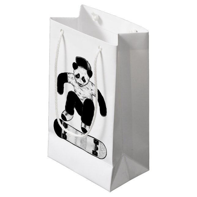 Bolsa De Regalo Pequeña Panda de Skateboarding (Angulo Anverso)
