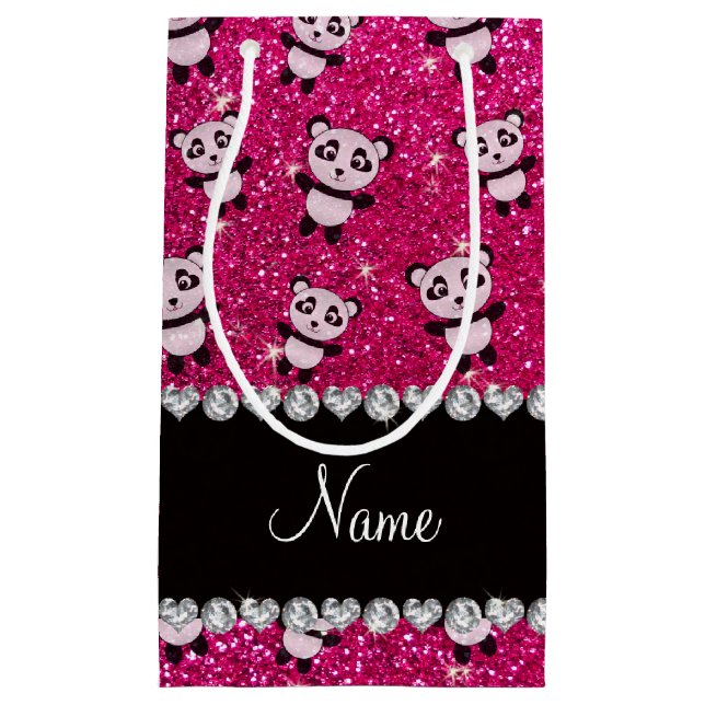 Bolsa De Regalo Pequeña Pandas de neón conocidas personalizadas del (Anverso)