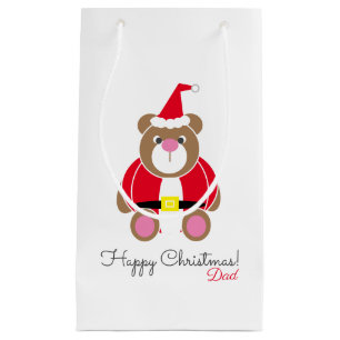 Bolsa De Regalo Pequeña Papá Oso de peluche Personalizado Padre Navidad