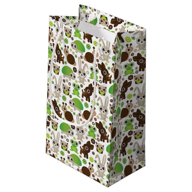 Bolsa De Regalo Pequeña papel pintado del animal del conejito de la (Angulo reverso)