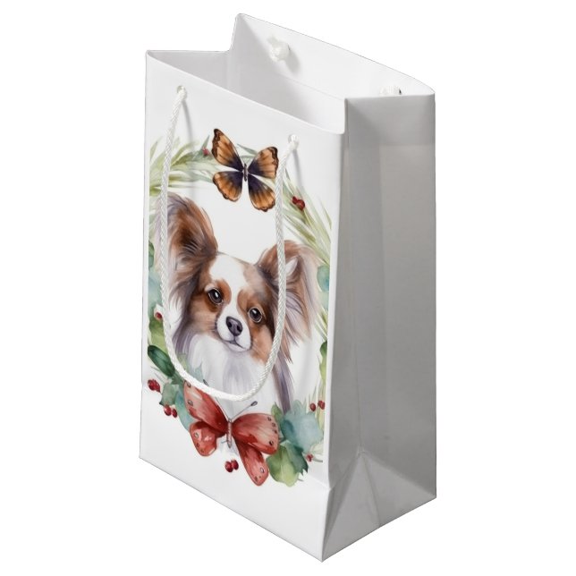 Bolsa De Regalo Pequeña Papillon Navidades Wreath Festimes Pup (Angulo Anverso)