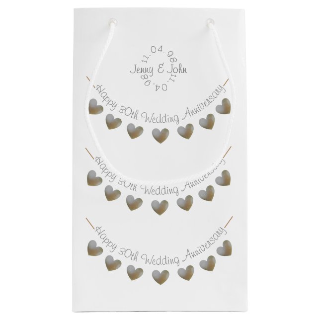 bolsa de regalo pequeña para aniversario de bodas  (Reverso)