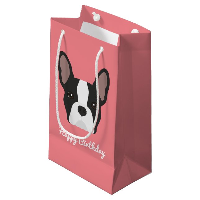 Bolsa de regalo pequeña para Bulldog francés blanc (Angulo Anverso)