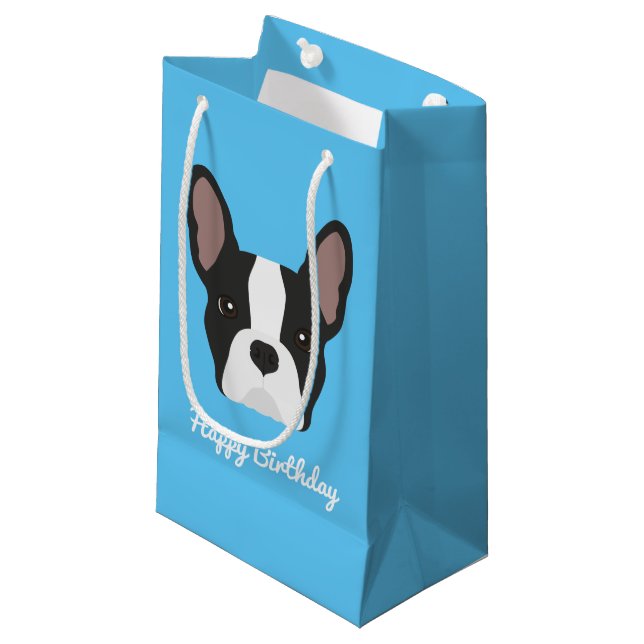 Bolsa de regalo pequeña para Bulldog francés blanc (Angulo Anverso)