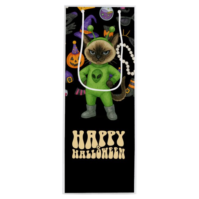 Bolsa de regalo pequeña para Cat Halloween (Anverso)