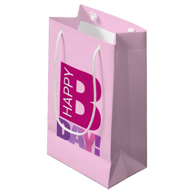 Bolsa de regalo pequeña para hongo rosa feliz (Angulo Anverso)