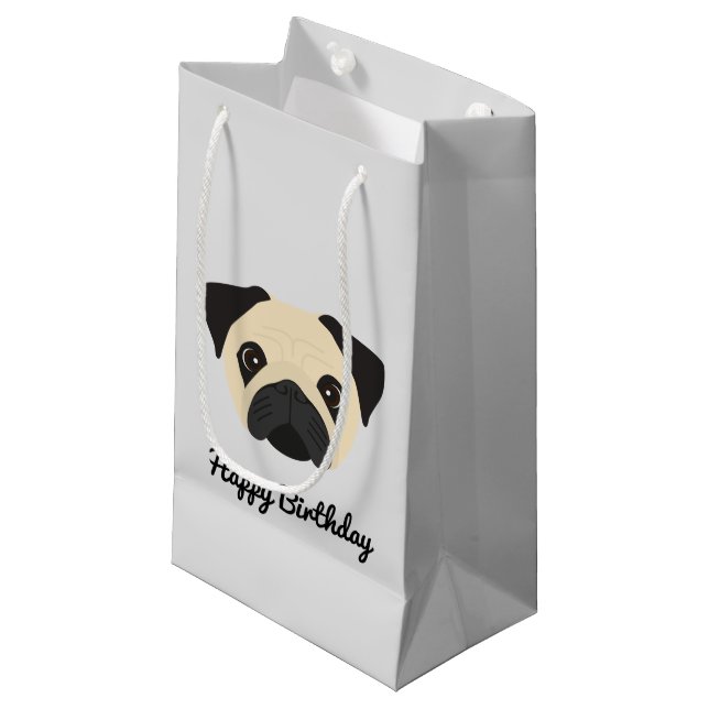 Bolsa de regalo pequeña para pug (Angulo Anverso)