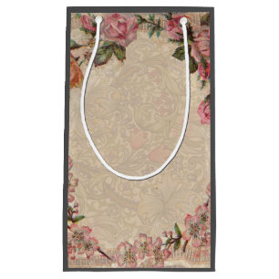 Bolsa De Regalo Pequeña Pareja de Romance Vintage: Rosas de Antiguos Amant