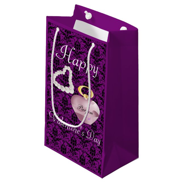 Bolsa De Regalo Pequeña Parfum&Pearls El día de San Valentín Oscuro Purple (Angulo Anverso)