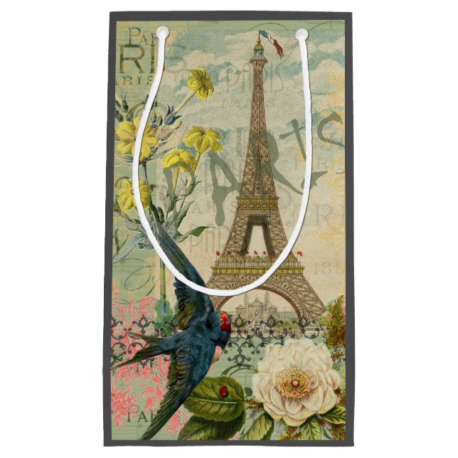 Bolsa De Regalo Pequeña París Francia Viaje Viaje Viejo Pintura de Arte An (Anverso)