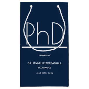 Bolsa De Regalo Pequeña Partido de Graduación de grado PhD Azul pequeño