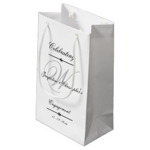 Bolsa De Regalo Pequeña Partido de Participación Elegante Monograma Nombre