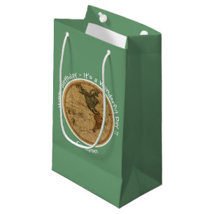 Bolsa De Regalo Pequeña Partido Temático del Mapa del Hemisferio Occidenta