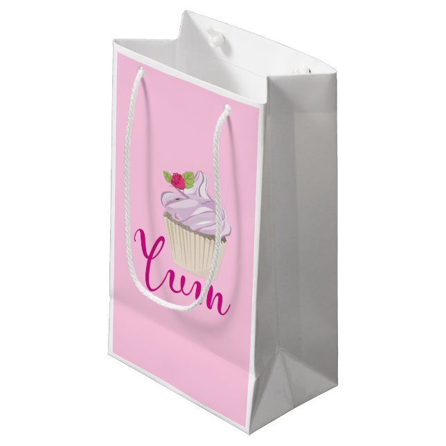 Bolsa De Regalo Pequeña ¡Pastel de Rana Rosa Yum! (Angulo Anverso)