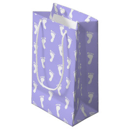 BOLSA DE REGALO PEQUEÑA PASTEL LAVENDER PURPLE PIES DE BEBÉ