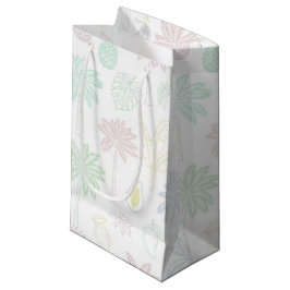 BOLSA DE REGALO PEQUEÑA PASTEL VERANO TROPICAL PALMERAS & HOJAS