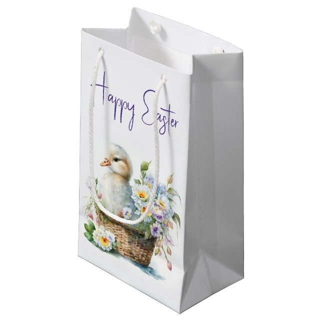 Bolsa De Regalo Pequeña Pato de Pascua en la canasta (Angulo Anverso)