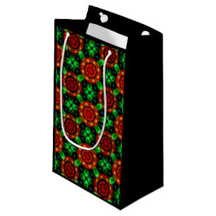 Bolsa De Regalo Pequeña Patrón abstracto boho elegante floral moderno #504