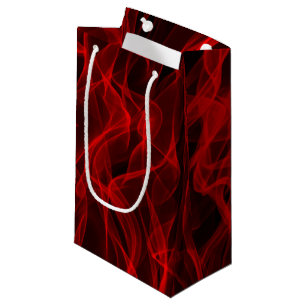 Bolsa De Regalo Pequeña Patrón abstracto de línea curva roja neón moderno 