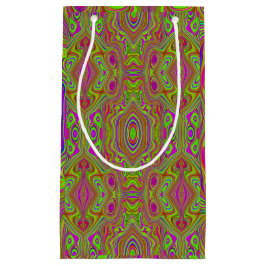 Bolsa De Regalo Pequeña Patrón abstracto de magenta de croquis retro tripp