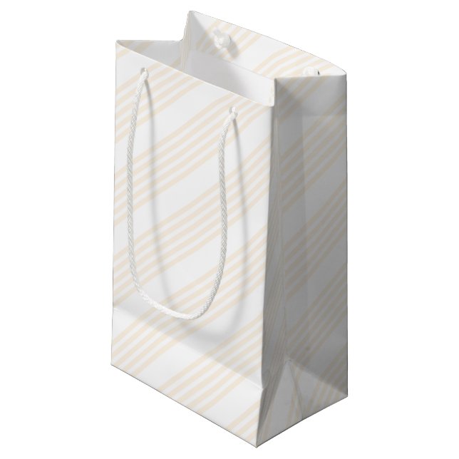 Bolsa De Regalo Pequeña Patrón beige y blanco de cinco rayas (Angulo Anverso)