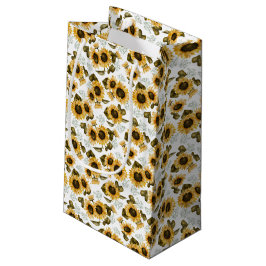 Bolsa De Regalo Pequeña Patrón botánico de girasol