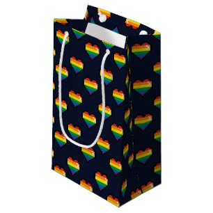 Bolsa De Regalo Pequeña Patrón cardíaco de 8 bits arco iris